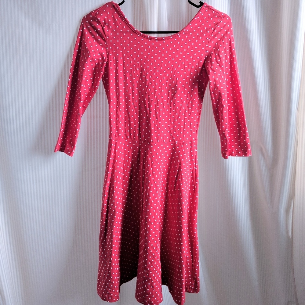 Red and White Polka Slip Body Con Dress